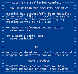 Завершение установки Asterisk Завершение установки Asterisk